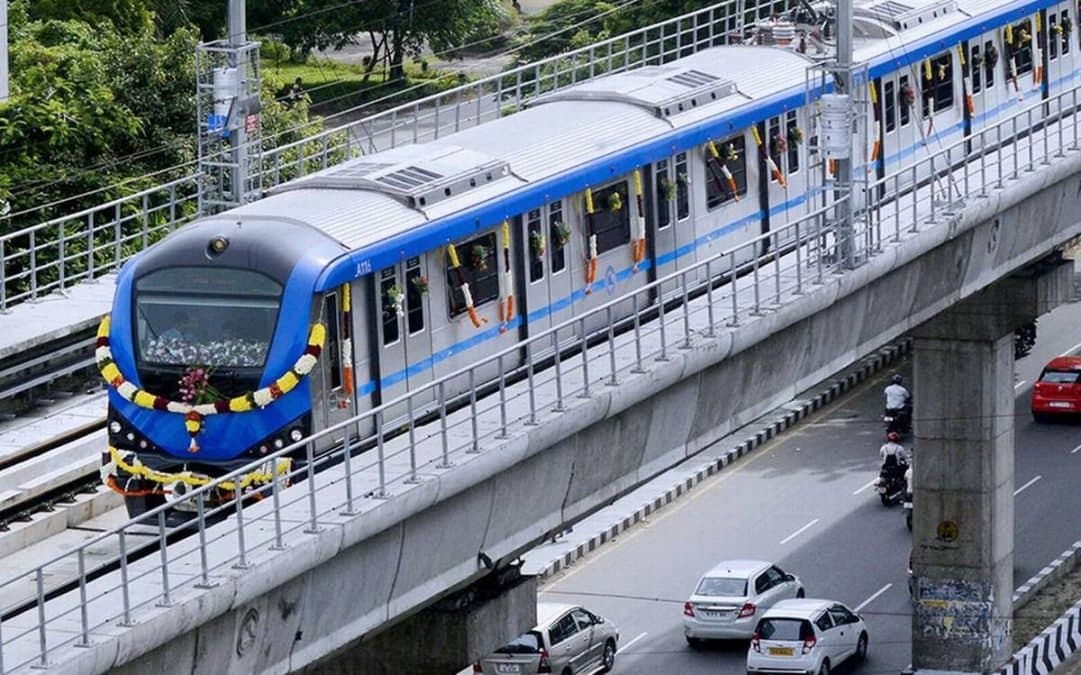 Chennai Metro train and station